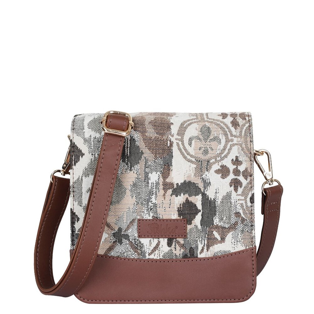 Women’s Tapestry Fabric Crossbody Sling Bag in Abstract Pattern – Messenger Bag